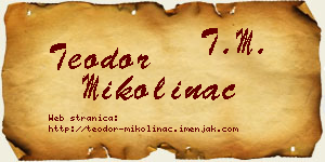 Teodor Mikolinac vizit kartica
